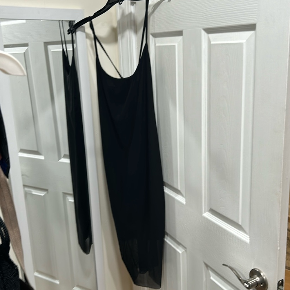 Prettylittlething Shape Black Mesh Strappy MIDI Dress